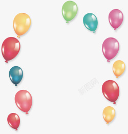 彩色光影装饰气球矢量图高清图片