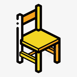 扁平化椅子黄色手绘座椅元素矢量图高清图片