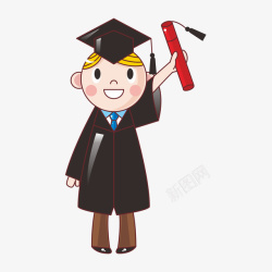卡通毕业学生人物素材