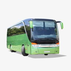 绿色巴士绿色旅游大巴车公交巴士高清图片