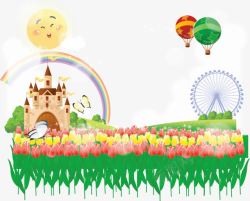 梦幻热气球梦想花园高清图片