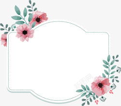 粉色花朵装饰框矢量图素材