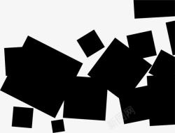方形色块黑色拼接方块图标高清图片