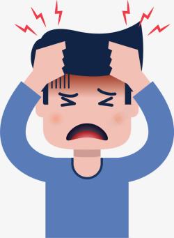 头痛捂头皱眉痛苦表情头疼的男人高清图片