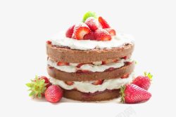 酸奶水果捞草莓酸奶蛋糕高清图片