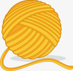 毛线素材圆形缠绕黄色毛线球矢量图高清图片