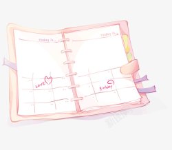 日记纸张粉色的日记本高清图片