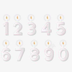 创意蜡烛台蜡烛点燃的生日蜡烛矢量图高清图片