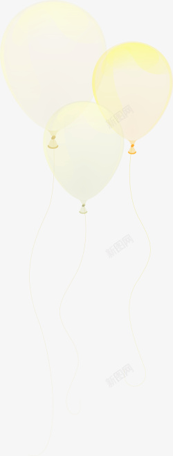 美丽的气球儿童节黄色半透明气球高清图片