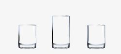 三支空的玻璃杯素材