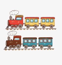 彩色的货车卡通手绘火车矢量图高清图片