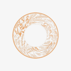 金色麦穗圆环圆形小麦印章装饰图案高清图片