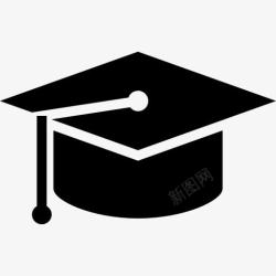 黑色毕业帽毕业帽图标高清图片