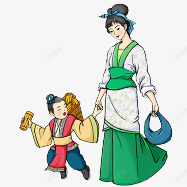 孟母三迁png免抠素材_88icon https://88icon.com 孟子 孟母 学区房 孩子的发展 慈母 搬家 改善环境
