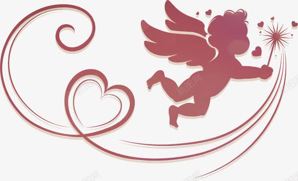 手绘爱心丘比特png免抠素材_88icon https://88icon.com 奇比特 小丘比特 手绘天使 爱心 爱心发射
