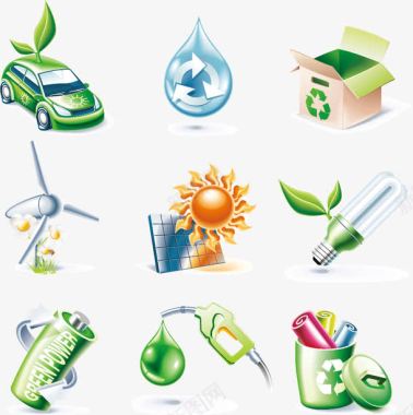 新能源绿色环保标图标图标