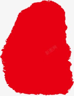 不规则几何形状红色印章合成素材