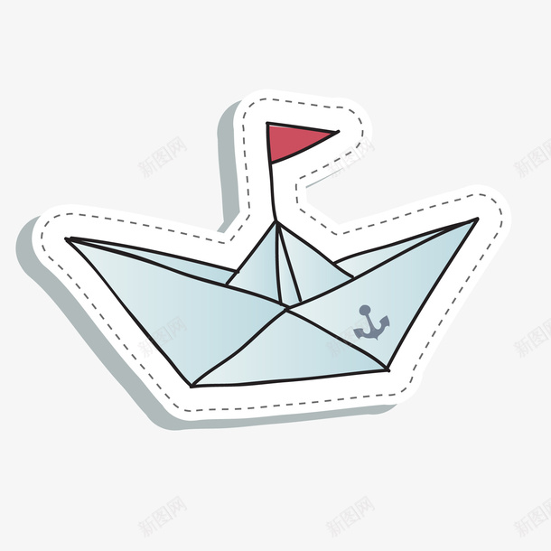 卡通小船标签png免抠素材_88icon https://88icon.com 卡通 扁平化 折纸 标签设计 玩具 贴纸设计