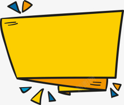 黄色描边三角形标签装饰高清图片
