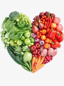 平衡饮食蔬菜水果爱心高清图片