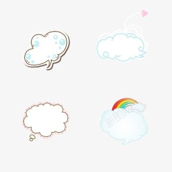 简单气泡云朵贴纸卡通气泡高清图片