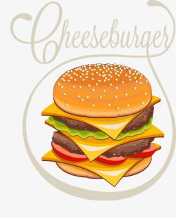 汉堡标签美食图标标签矢量图高清图片