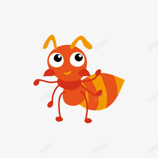 橙黄色的蚂蚁矢量图ai免抠素材_88icon https://88icon.com 卡通 橙色 矢量蚂蚁 蚂蚁 黄色 黑色 矢量图