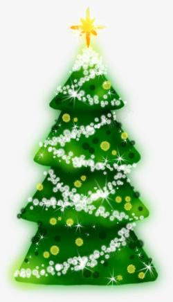 黄色光效圣诞树合成素材