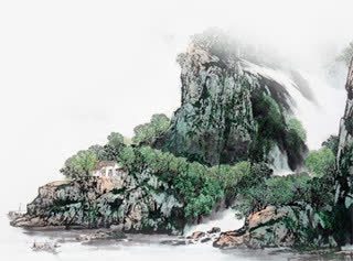 山体png免抠素材_88icon https://88icon.com 中国画 小船 山水画 水墨画 青山