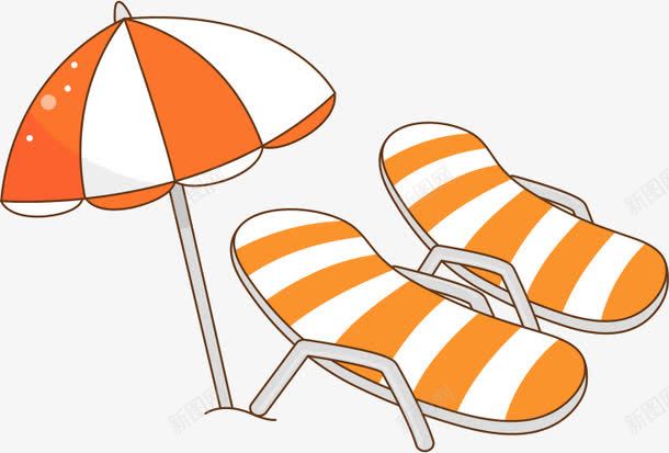 太阳伞png免抠素材_88icon https://88icon.com 卡通 可爱矢量 坐位 坐席 夏天 太阳伞 座位 椅子 沙滩 海 海边 躺椅