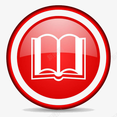 书籍素材红色圆形书籍logo图标图标
