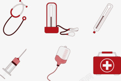 输血证插画卡通医疗工具图标集合矢量图高清图片