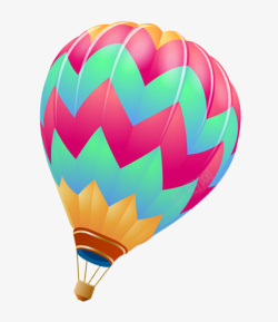 创意手绘彩色热气球素材