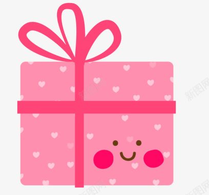 礼物盒红色可爱盒子图标图标