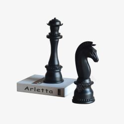 家居装饰物黑色国际象棋高清图片