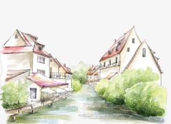 江南风景矢量图素材