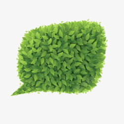 绿色清新树叶气泡素材