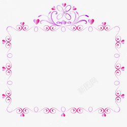 花纹心形粉色精美花纹框高清图片