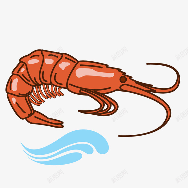 龙虾海浪卡通手绘矢量图ai免抠素材_88icon https://88icon.com 传统美食 小龙虾 新鲜 活虾 海鲜 虾 虾仁 虾肉 食品 餐饮美食 龙虾 矢量图