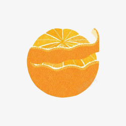 拨开的橘子卡通剥皮的香橙高清图片