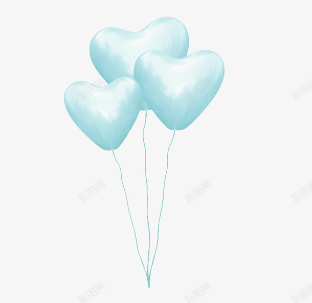 蓝色漂亮桃心气球png免抠素材_88icon https://88icon.com 桃心气球 气球 漂亮气球 蓝色气球