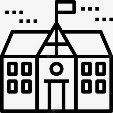 建筑与城市学校图标图标