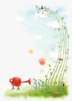 卡通手绘创意风景人物素材