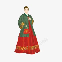 红色韩风民族装饰素材