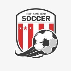 踢足球的运动员足球队徽徽章高清图片