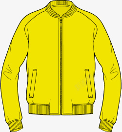 黄颜色的衣服手绘风格男式夹克图稿高清图片