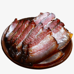 正宗猪肉一盘五花腊肉切片高清图片