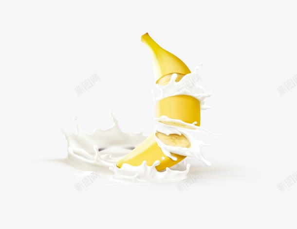 黄色香蕉泡在牛奶里png免抠素材_88icon https://88icon.com 大香蕉大 牛奶 香蕉 黄色