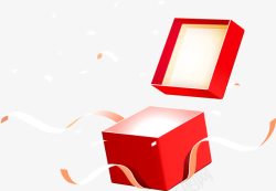 开盖礼盒打开的红色礼盒装饰图案高清图片