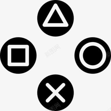 几何圆拱索尼PS游戏按钮图标图标